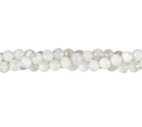 Maansteen (wit) kralen rond 6 mm (streng van 40 cm)