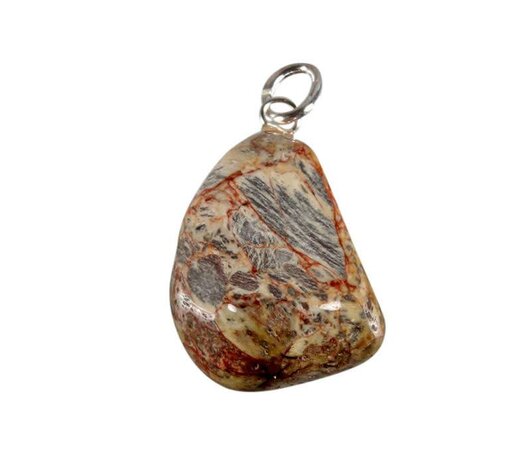 Jaspis (imperial) hanger met zilveren oogje