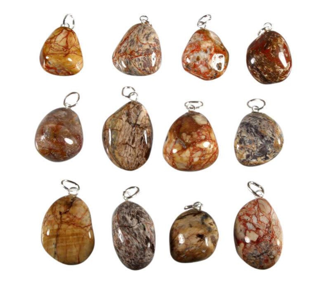 Jaspis (imperial) hanger met zilveren oogje