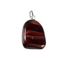 Tijgeroog (rood) hanger met zilveren oogje Tijgeroog (rood) hanger met zilveren oogje