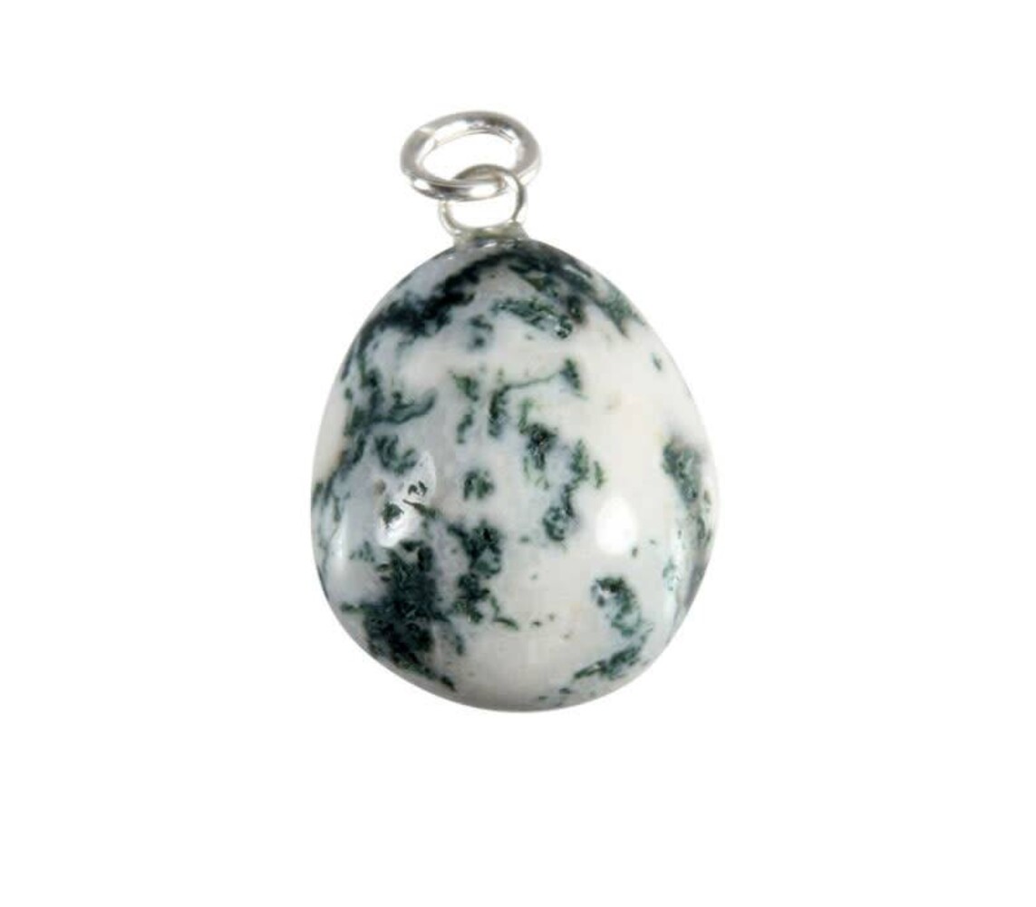 Agaat (boom) hanger met zilveren oogje Agaat (boom) hanger met zilveren oogje