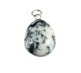 Agaat (boom) hanger met zilveren oogje