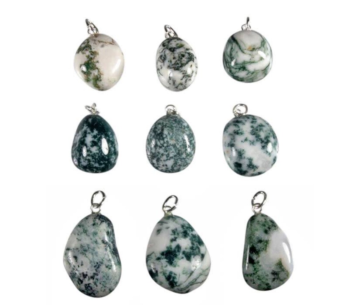 Agaat (boom) hanger met zilveren oogje Agaat (boom) hanger met zilveren oogje