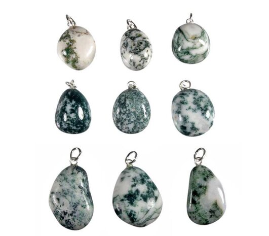 Agaat (boom) hanger met zilveren oogje Agaat (boom) hanger met zilveren oogje