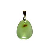 Barnsteen (natuurlijk groen) hanger met 14k gouden oogje Barnsteen (natuurlijk groen) hanger met 14k gouden oogje