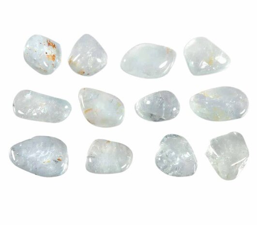 Topaas (lichtblauw) steen getrommeld 5 - 10 gram