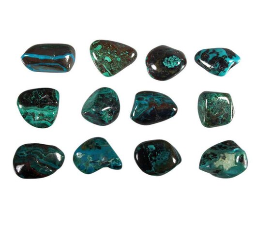 Chrysocolla met malachiet steen getrommeld 2 - 7 gram Chrysocolla met malachiet steen getrommeld 2 - 7 gram