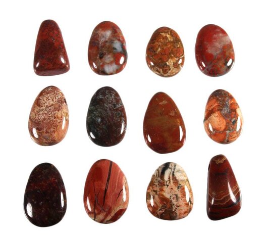 Jaspis (breccie) hanger doorboord Jaspis (breccie) hanger doorboord