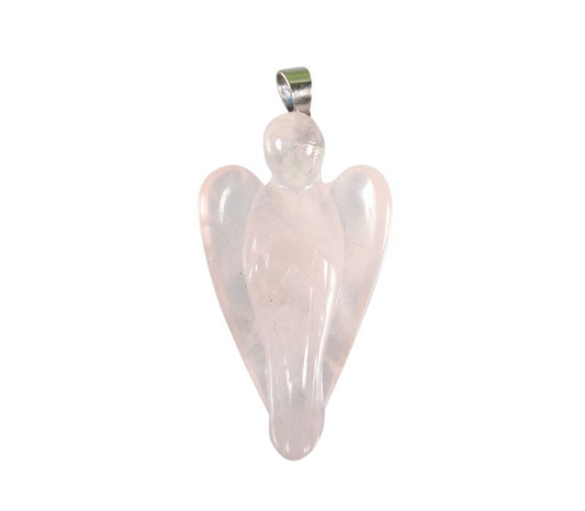 Rozenkwarts hanger engel groot Rozenkwarts hanger engel groot