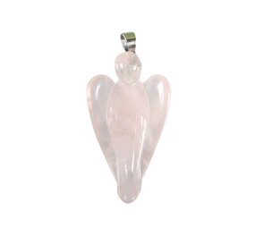 Rozenkwarts hanger engel groot Rozenkwarts hanger engel groot