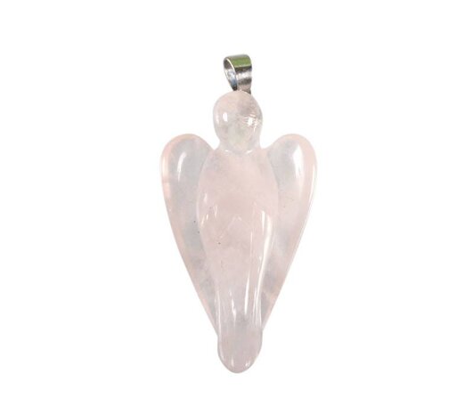 Rozenkwarts hanger engel groot Rozenkwarts hanger engel groot