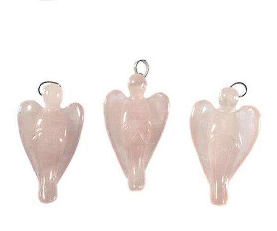 Rozenkwarts hanger engel groot Rozenkwarts hanger engel groot
