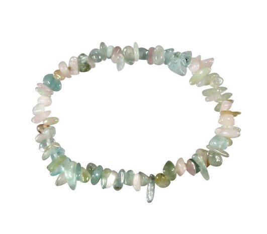 Aquamarijn, beryl en morganiet armband split