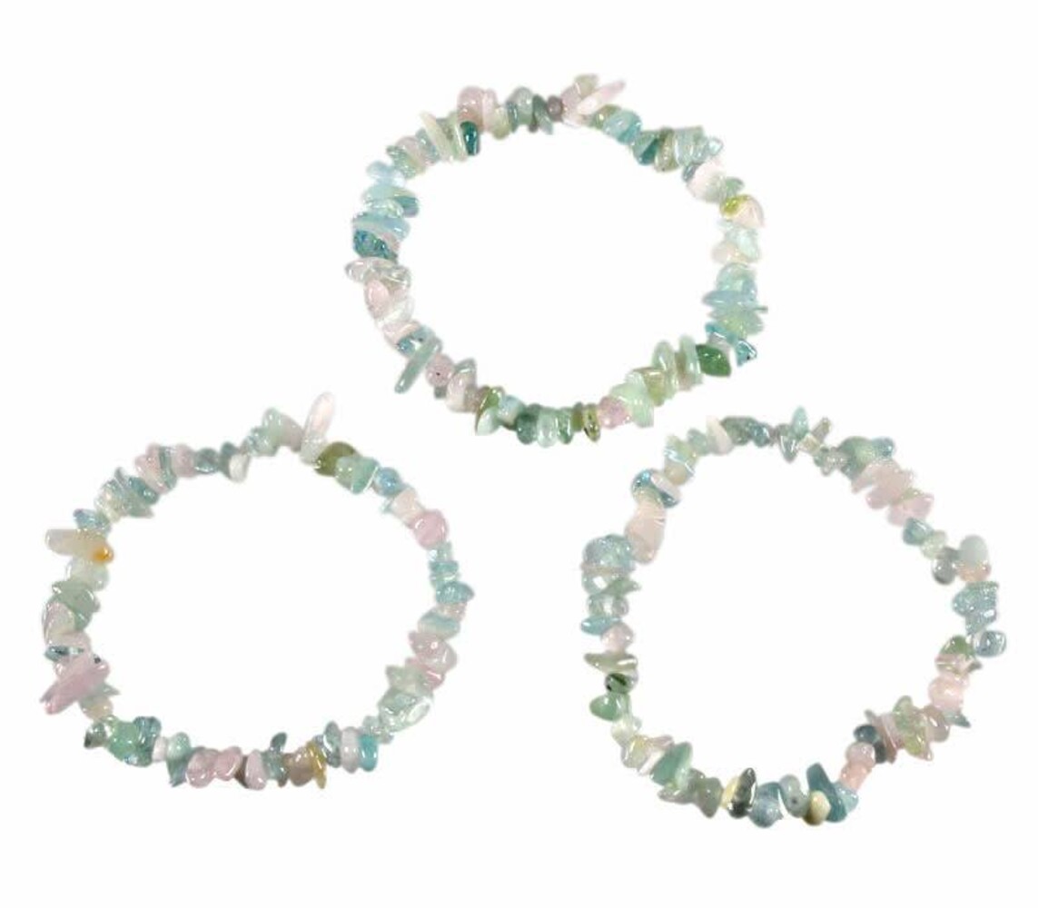 Aquamarijn, beryl en morganiet armband split