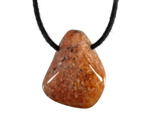 Mosagaat (roze) hanger doorboord