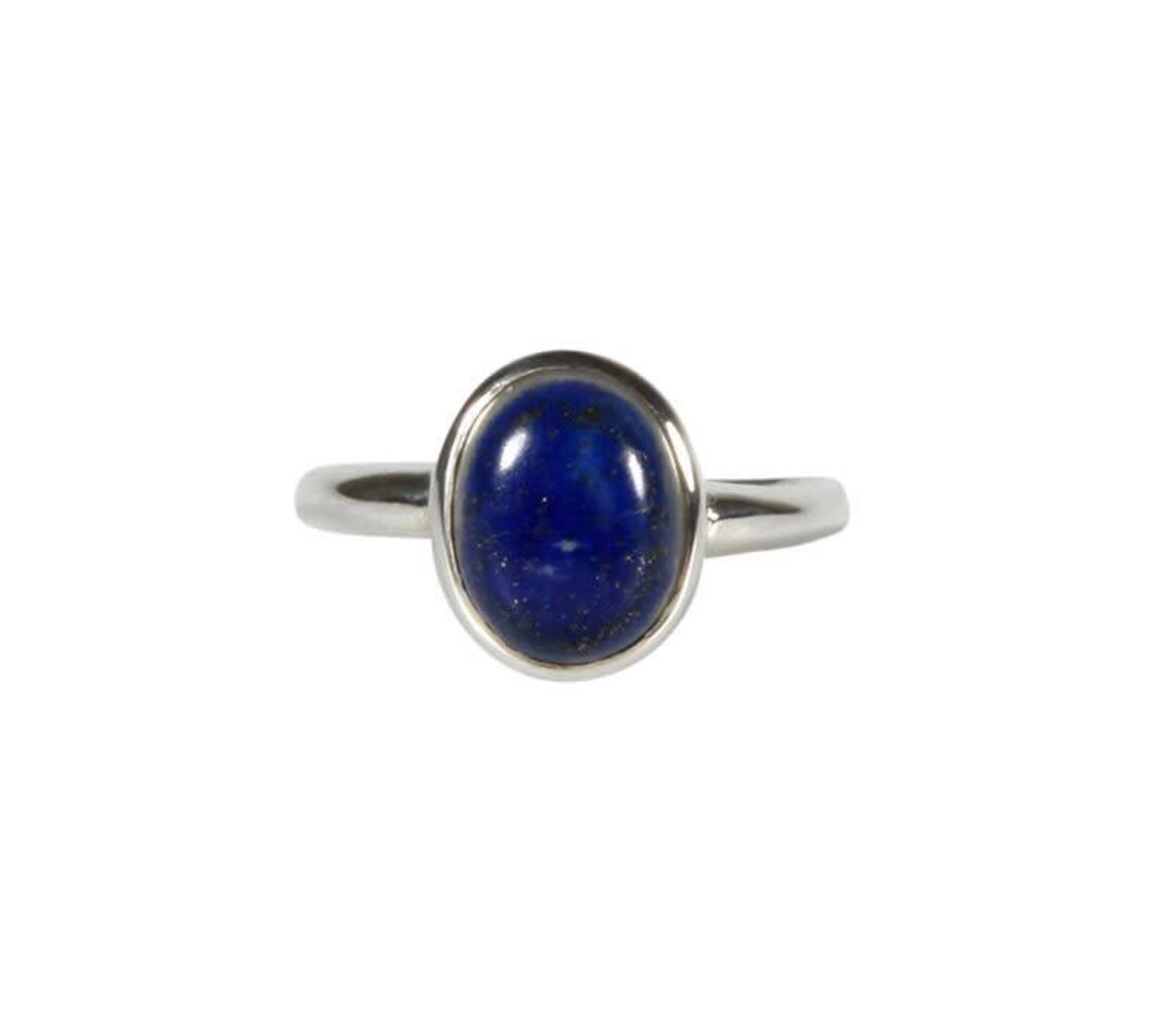 Zilveren ring lapis lazuli maat 17 | ovaal 10 x 8 mm