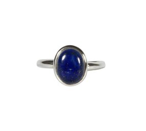 Zilveren ring lapis lazuli maat 17 | ovaal 10 x 8 mm
