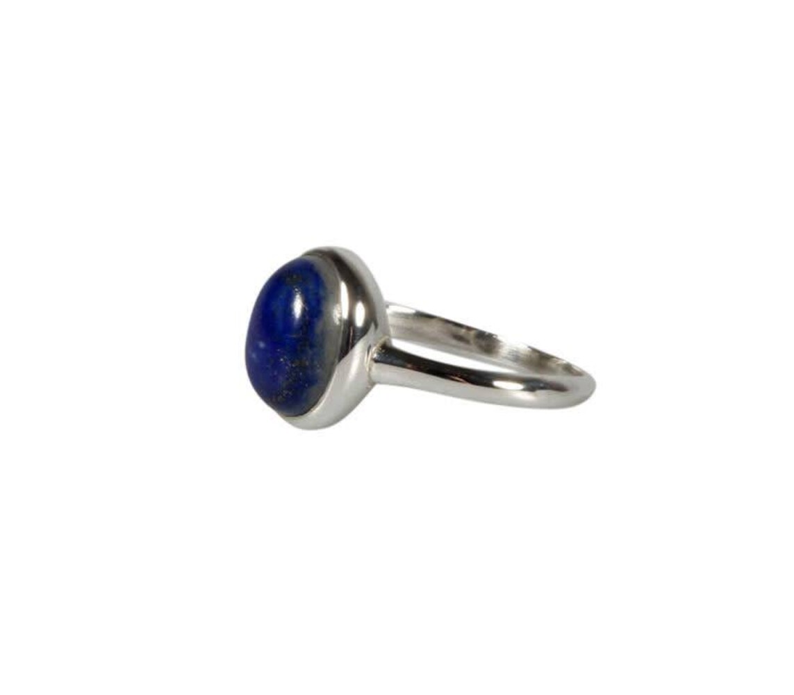 Zilveren ring lapis lazuli maat 17 | ovaal 10 x 8 mm