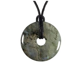 Labradoriet hanger A-kwaliteit donut 3 cm Labradoriet hanger A-kwaliteit donut 3 cm