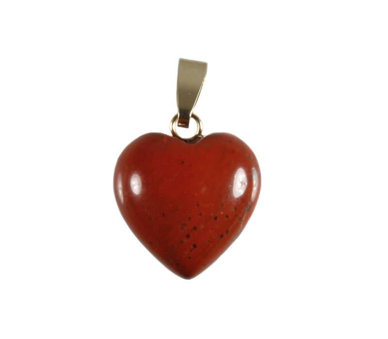 team minimum opmerking Jaspis (rood) hanger hart met 14k gouden oogje - Spiritual Garden