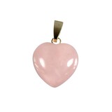 Rozenkwarts hanger hart met 14k gouden oogje Rozenkwarts hanger hart met 14k gouden oogje