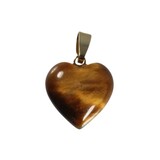 Tijgeroog hanger hart met 14k gouden oogje Tijgeroog hanger hart met 14k gouden oogje