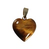Tijgeroog hanger hart met 14k gouden oogje Tijgeroog hanger hart met 14k gouden oogje