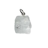 Aquamarijn (lichtblauw) hanger ruw met zilveren oogje Aquamarijn (lichtblauw) hanger ruw met zilveren oogje