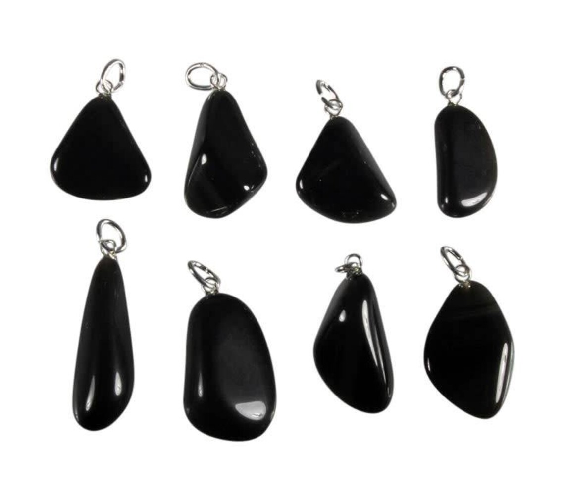 Obsidiaan (regenboog) hanger met zilveren oogje Obsidiaan (regenboog) hanger met zilveren oogje