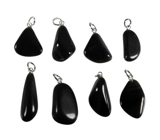 Obsidiaan (regenboog) hanger met zilveren oogje Obsidiaan (regenboog) hanger met zilveren oogje