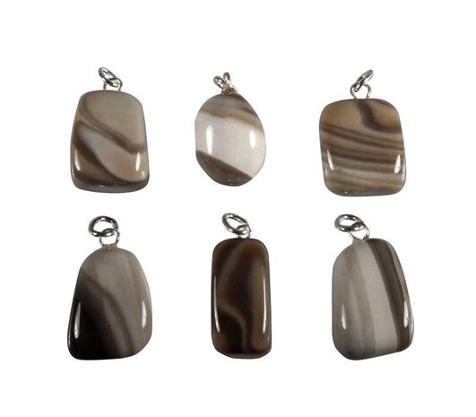 Vuursteen hanger met zilveren oogje