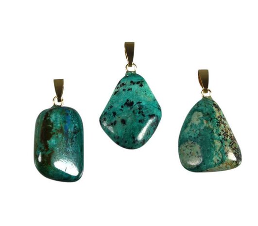 Eilatsteen hanger met 14k gouden oogje Eilatsteen hanger met 14k gouden oogje