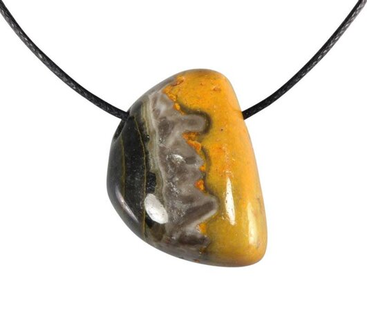 Bumble bee jaspis hanger doorboord Bumble bee jaspis hanger doorboord