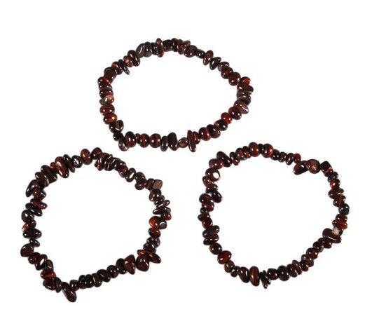 Tijgeroog (rood) armband split Tijgeroog (rood) armband split