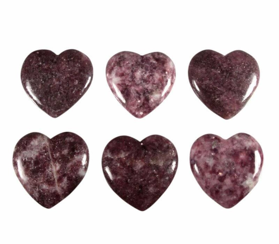 Lepidoliet edelsteen hart 4 cm