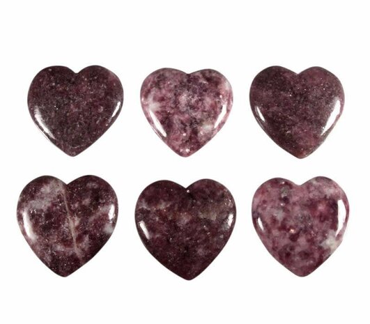 Lepidoliet edelsteen hart 4 cm