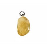 Goudberyl hanger met zilveren oogje Goudberyl hanger met zilveren oogje