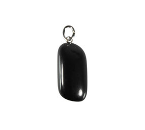 Jade (zwart) hanger met zilveren oogje Jade (zwart) hanger met zilveren oogje