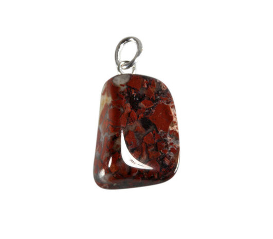 Jaspis (breccie) hanger met zilveren oogje Jaspis (breccie) hanger met zilveren oogje