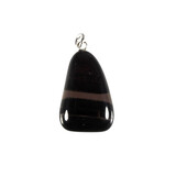 Obsidiaan (lamellen) hanger met zilveren oogje Obsidiaan (lamellen) hanger met zilveren oogje