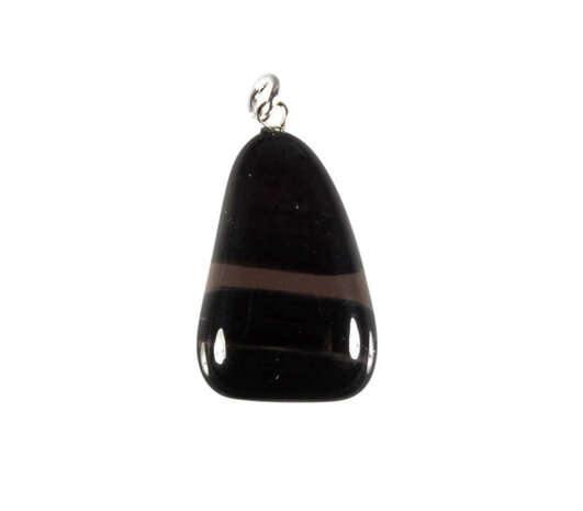 Obsidiaan (lamellen) hanger met zilveren oogje Obsidiaan (lamellen) hanger met zilveren oogje
