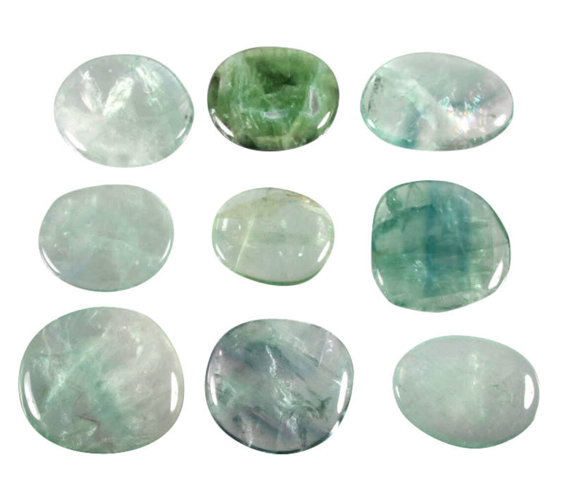 Fluoriet (groen) steen plat gepolijst