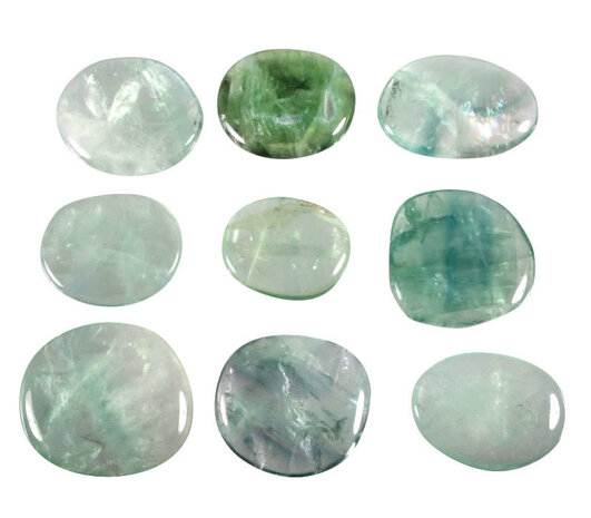 Fluoriet (groen) steen plat gepolijst