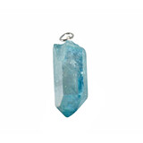 Aqua aura hanger kristal met zilveren oogje Aqua aura hanger kristal met zilveren oogje
