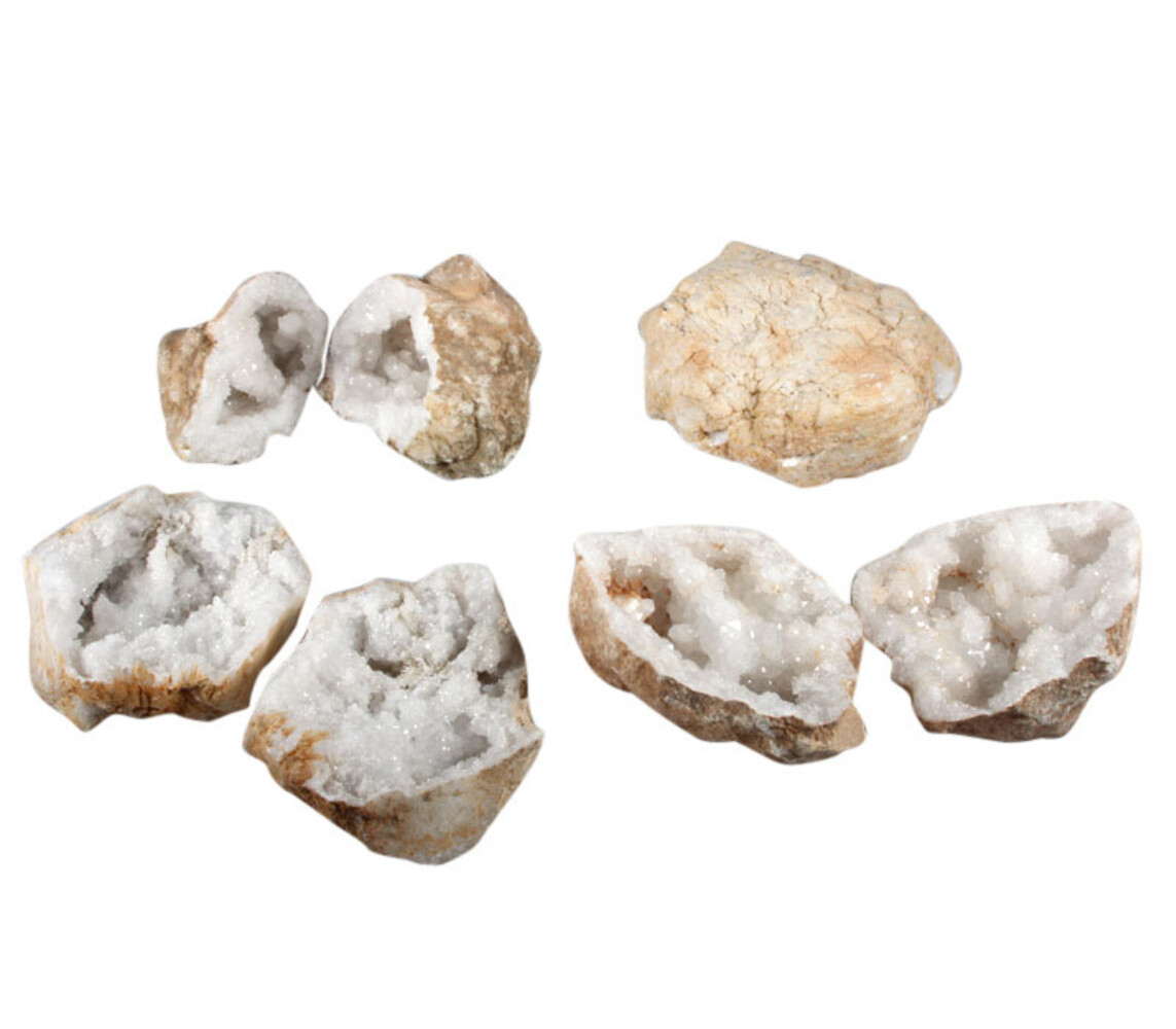 Bergkristal geode paar