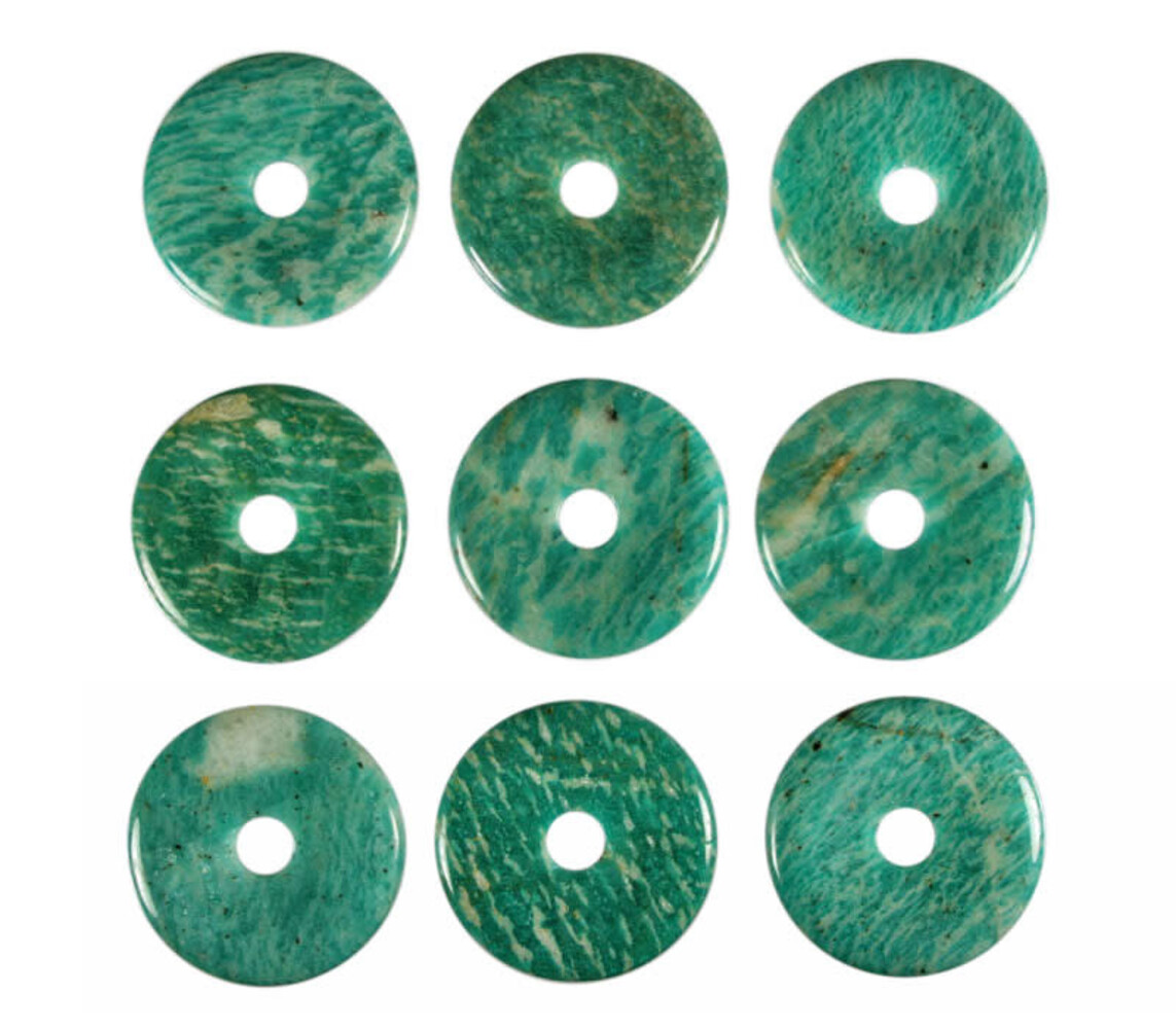 Amazoniet hanger A-kwaliteit donut 4 cm Amazoniet hanger A-kwaliteit donut 4 cm