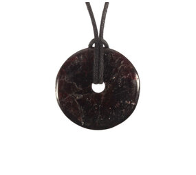 Granaat (donker) hanger donut 3 cm