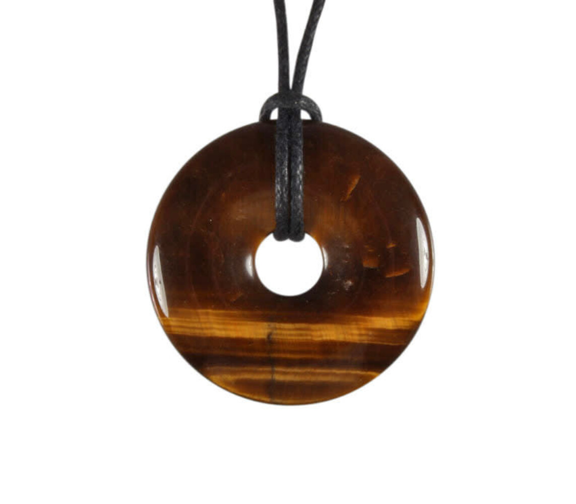 Tijgeroog hanger A-kwaliteit donut 3 cm Tijgeroog hanger A-kwaliteit donut 3 cm