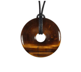 Tijgeroog hanger A-kwaliteit donut 3 cm