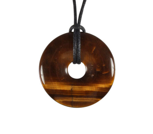 Tijgeroog hanger A-kwaliteit donut 3 cm Tijgeroog hanger A-kwaliteit donut 3 cm